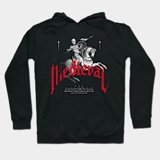 Vintage Medieval Skeleton on Horse | Vintage | Dark Fantasy Hoodie